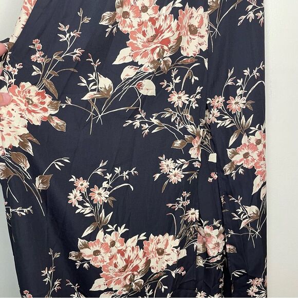 Lulus Feel The Music Dress Floral Maxi Halter Flowy Long Midnight Blue XS New - Picture 7 of 11